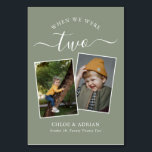 Through the Years Couple Photo Wedding Modern Table Number<br><div class="desc">Reminisce and have some fun with your wedding reception table numbers - These elegant simple table numbers give you the option to include a photograph of the the bride and groom at the same age as the table number, the bride and grooms name/s and the date of their wedding. The...</div>