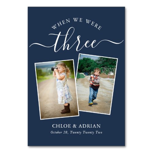 Through the Years Couple Photo Wedding Modern Table Number
