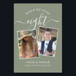 Through the Years Couple Photo Wedding Modern Table Number<br><div class="desc">Reminisce and have some fun with your wedding reception table numbers - These elegant simple table numbers give you the option to include a photograph of the the bride and groom at the same age as the table number, the bride and grooms name/s and the date of their wedding. The...</div>