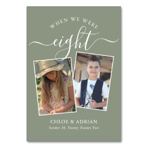 Through the Years Couple Photo Wedding Modern Table Number