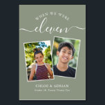 Through the Years Couple Photo Wedding Modern Table Number<br><div class="desc">Reminisce and have some fun with your wedding reception table numbers - These elegant simple table numbers give you the option to include a photograph of the the bride and groom at the same age as the table number, the bride and grooms name/s and the date of their wedding. The...</div>
