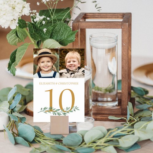 Through The Years Photos Wedding Table Number Sign
