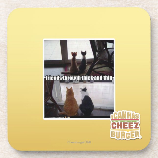 Through thick and thin beverage coaster (Front)