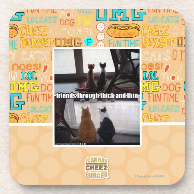 Through thick and thin beverage coaster (Front)