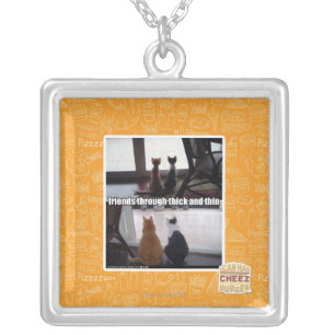 Through thick and thin silver plated necklace