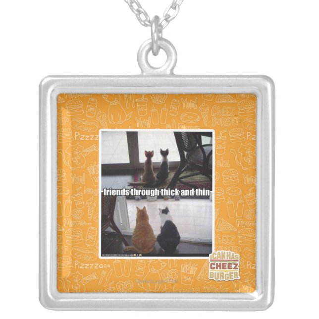 Through thick and thin silver plated necklace (Front)