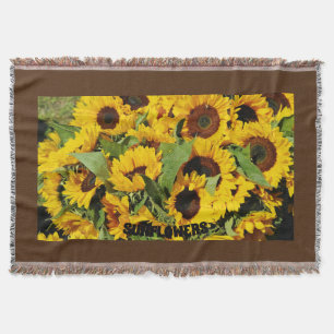 Throw Blanket All Season Fringed Yellow Sunflowers