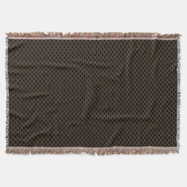 Throw Blanket-Black and gold Throw Blanket (Front)