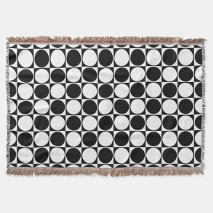 Throw Blanket, Black&White Decorative Design Throw Blanket