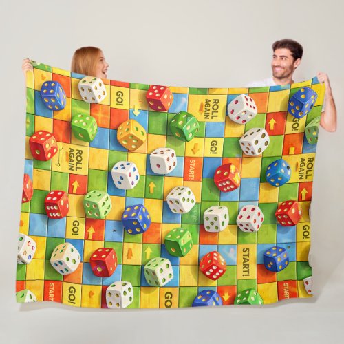 Throw blanket, colorful board game dice pattern d