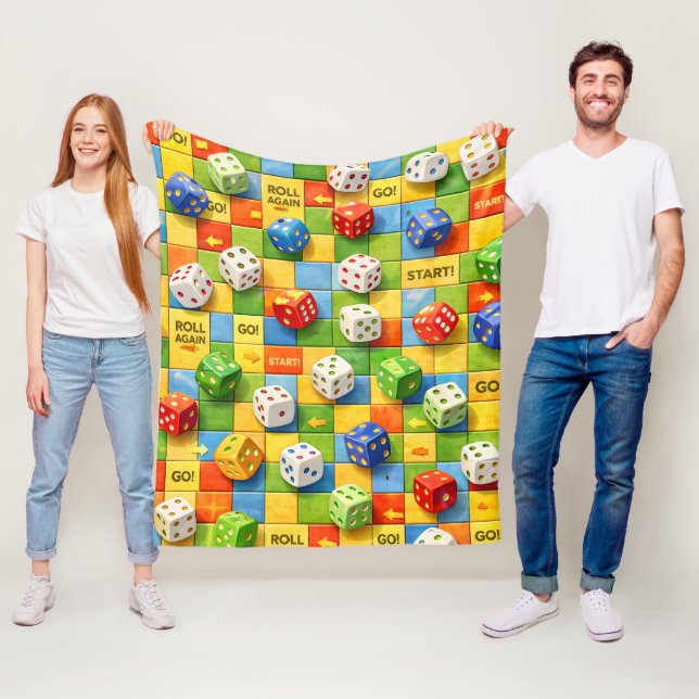 Throw blanket, colorful board game dice pattern d (In Situ)