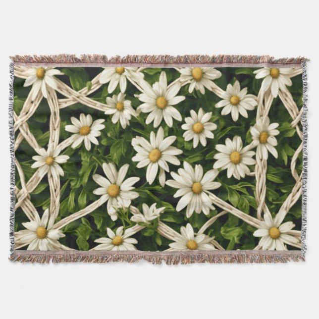 Throw Blanket  Eternal Blossom Wicker Weave Throw (Front)