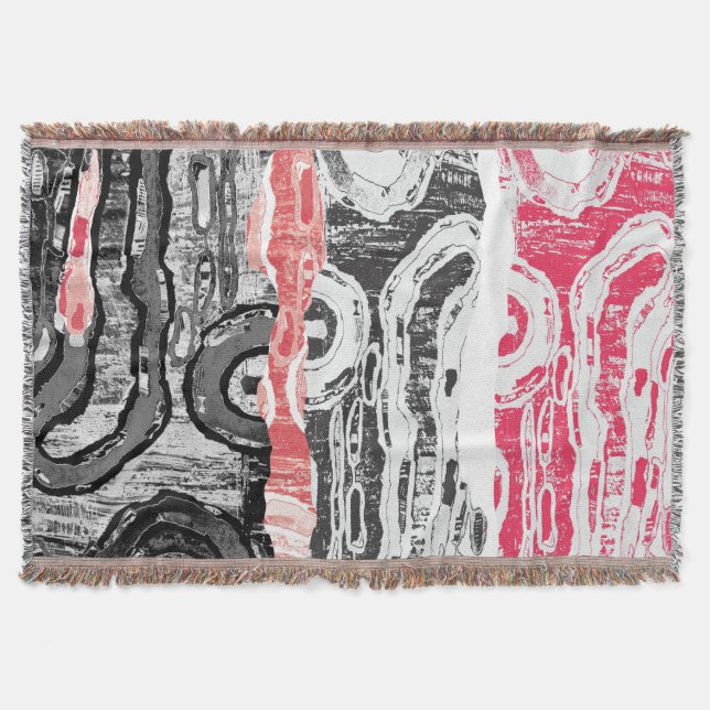 Throw Blanket – Friction Lands Abstract Design (Front)