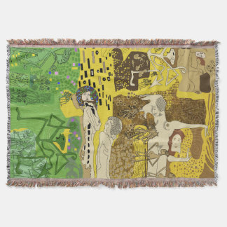 Throw Blanket Funky Dancing Man Pattern Green