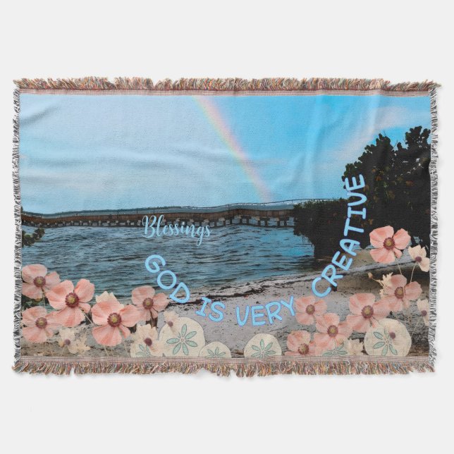 Throw Blanket " God is Very Creative" (Front)