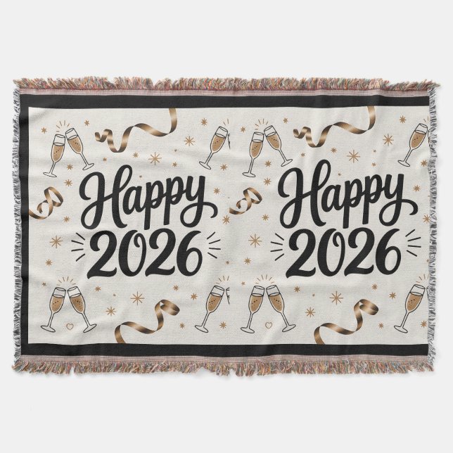 Throw Blanket-Happy New Year 2026 Throw Blanket (Front)