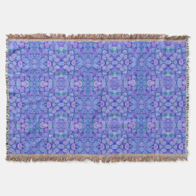 Throw Blanket Lavender Hydrangea Pattern (Front)