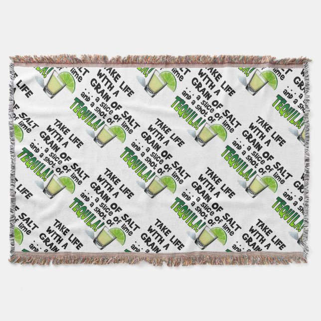 THROW BLANKET - LIFE, LIME, SALT, TEQUILA! (Front)