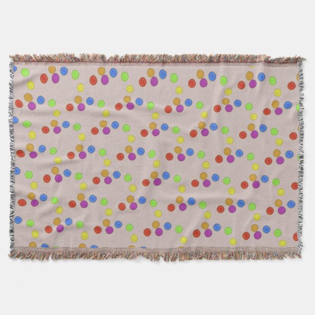Throw Blanket - Primary Color Dots (Front)