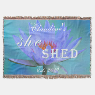 Throw Blanket She Shed Water Lily Pastel