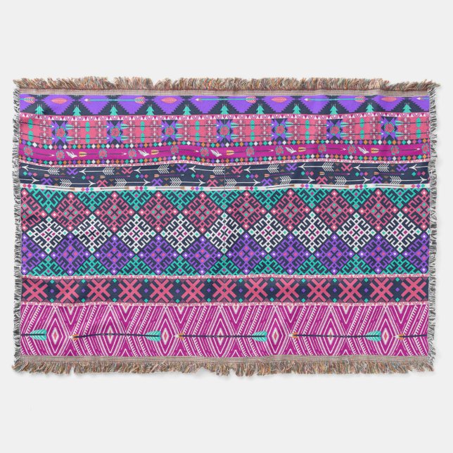 Throw Blanket/Tribal Pattern Blanket (Front)