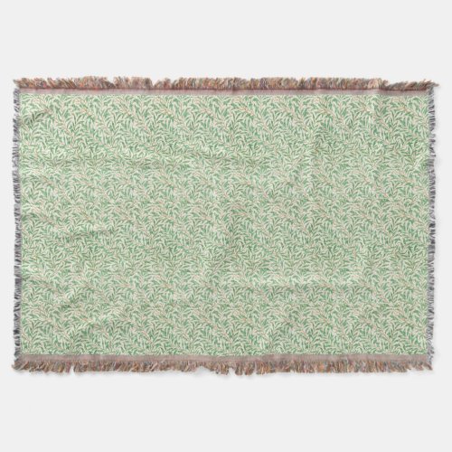 Throw Blanket with Fringe Art Nouveau Willow Bough