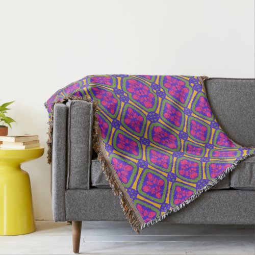 Throw Blanket with Vivid Patterns