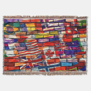 Throw Blanket/ World Flags Blanket