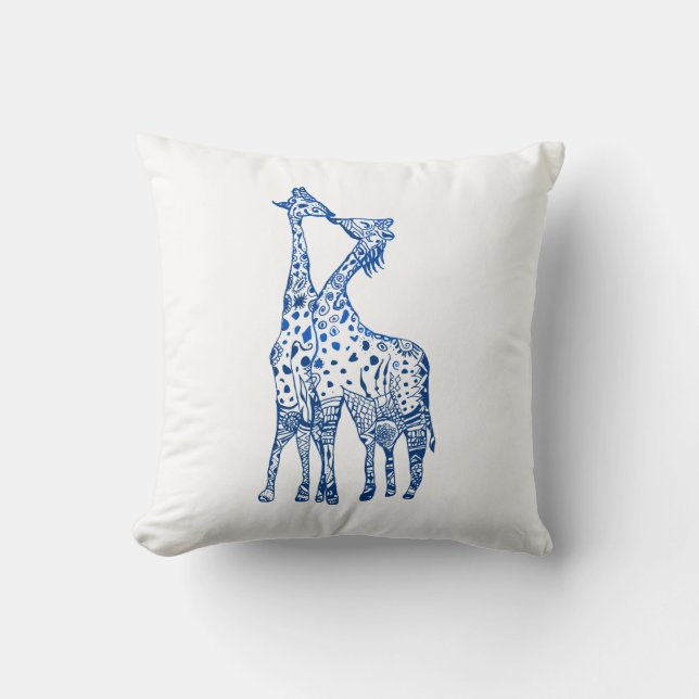 Throw Cushion Giraffes Art (Front)