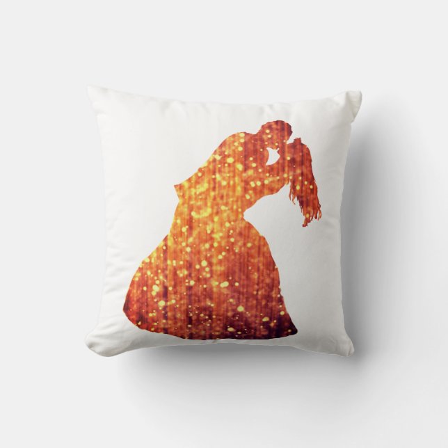 Throw Cushion ,Golden Couple, Kiss, Romance (Front)