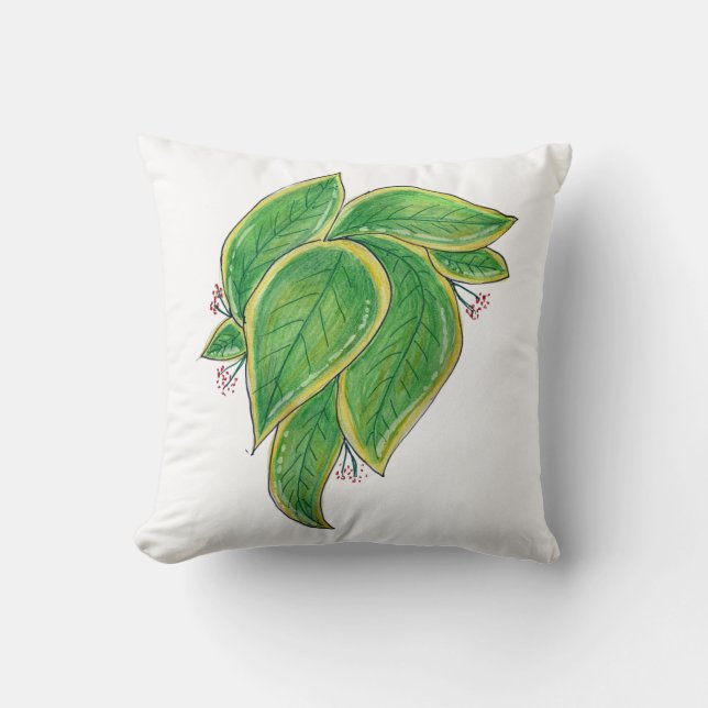 Throw Cushion Plant Leafy Art Design (Front)