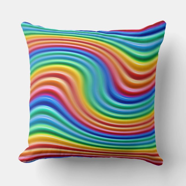 Throw cushions Rainbow Pride design. (Front)