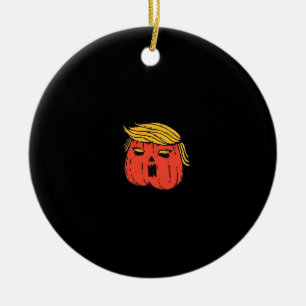Throw Him Out Like A Pumpkin Trumpkin Halloween El Ceramic Ornament