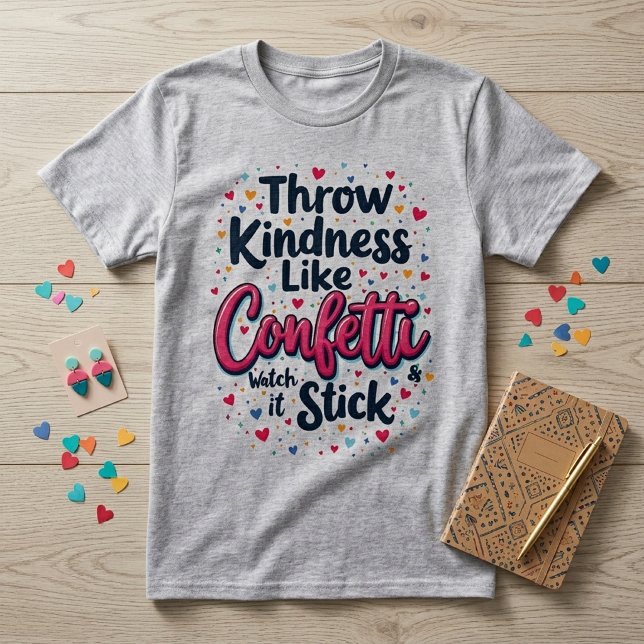 Throw Kindness Like Confetti Inspirational Slogan  T-Shirt (Creator Uploaded)