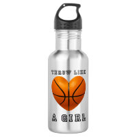 throw like a girl basketball water bottle