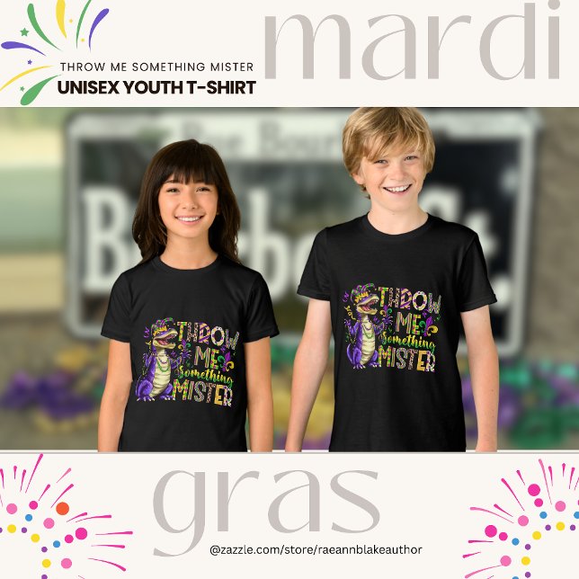 "Throw Me Something, Mister" Mardi Gras Youth Tri-Blend Shirt (Creator Uploaded)