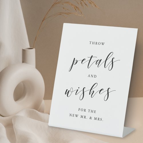 Throw Petals and Wishes Wedding Confetti Send Off Pedestal Sign