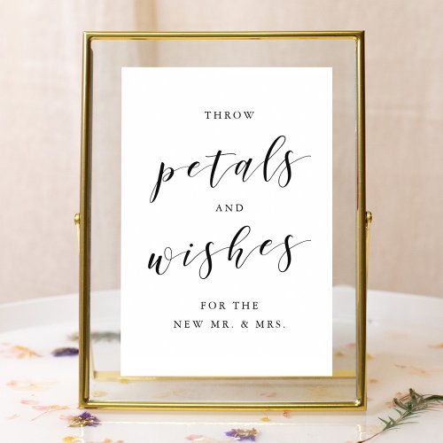 Throw Petals Wishes Wedding Confetti Send Off Sign