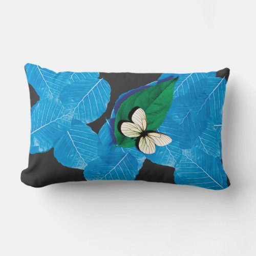 Throw Pillo2024 with beautiful romantic blue paper Lumbar Pillow