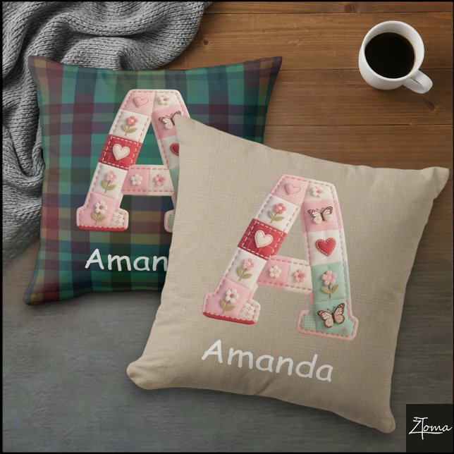 Throw Pillow (This is a sample design. There are several models to choose from, with the name and color changed.)