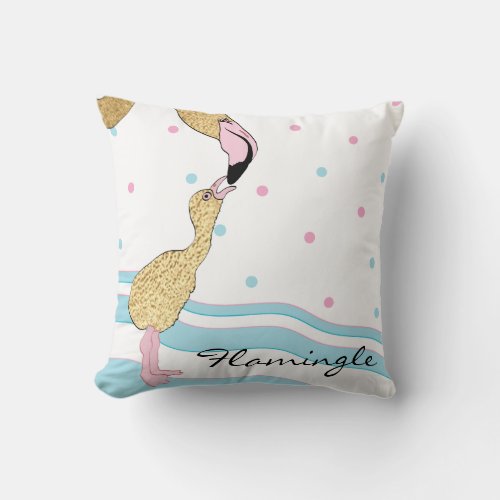 Throw Pillow 16 Square Flamingle