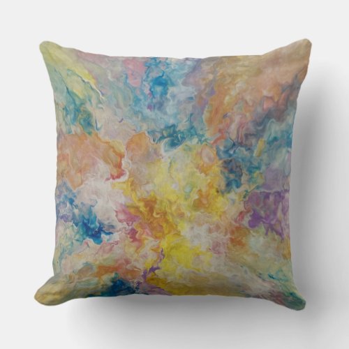 Throw Pillow _ abstract colorful multi_colored fun