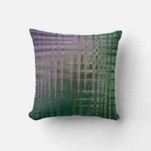 Throw Pillow, Abstract Grunge Plaid Pillow