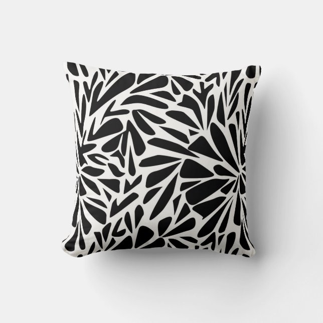 Throw Pillow Abstract modern seamless monochrome f (Front)