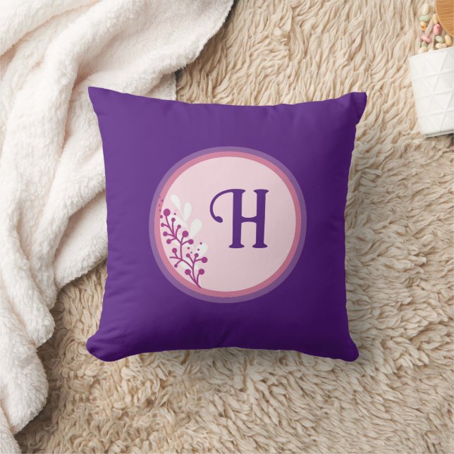 Throw Pillow  - Add your initial - Purple (Blanket)