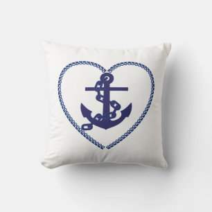 Throw Pillow/Anchors with Heart Pillow