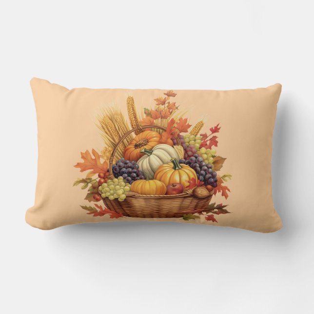 Throw Pillow-Autumn Harvest Accent Pillow – Basket (Front)