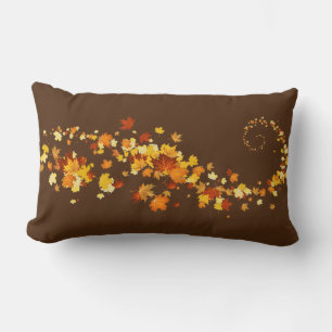 Throw Pillow-Autumn Leaves Lumbar Pillow