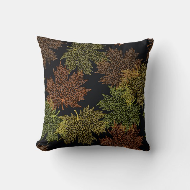 Throw Pillow-Autumn Leaves Pillow (Front)
