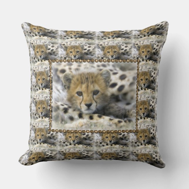 Throw Pillow/Baby Cheetah Pillow (Front)